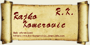 Rajko Komerović vizit kartica